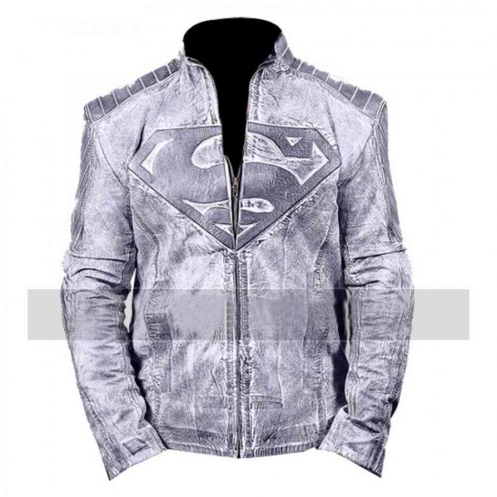 Stylish Superman Waxed Leather Jacket