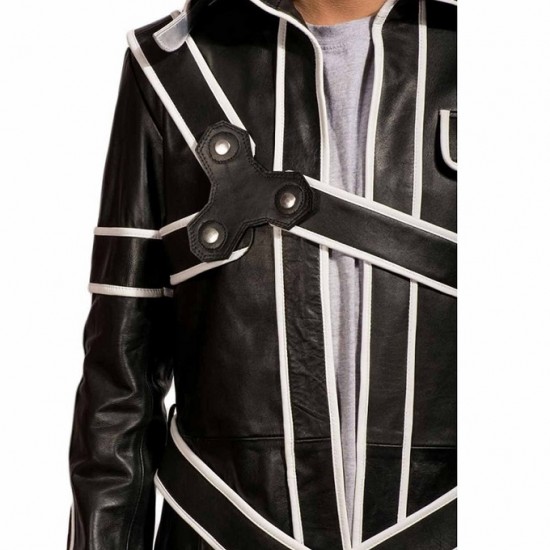 Sword Art Halloween Cosplay Leather Coat