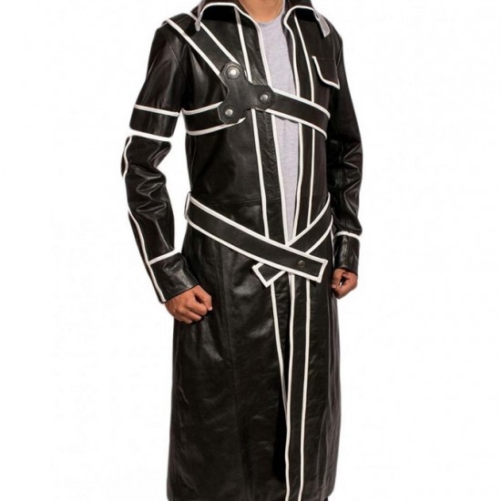 Sword Art Halloween Cosplay Leather Coat