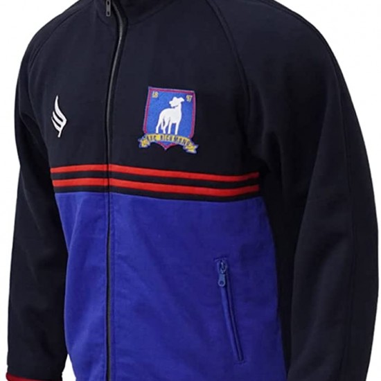 Ted Lasso Jason Sudeikis Blue Fleece Track Jacket