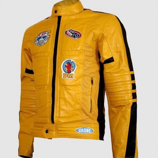 The Bride Kill Bill Yellow Leather Handmade Jacket