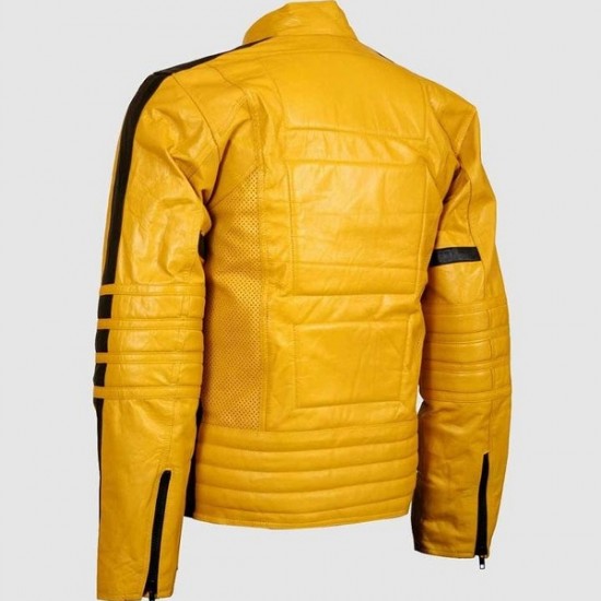 The Bride Kill Bill Yellow Leather Handmade Jacket