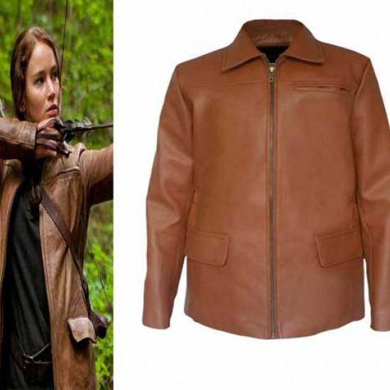 The Hunger Games Movie Katniss Everdeen Brown Jacket         