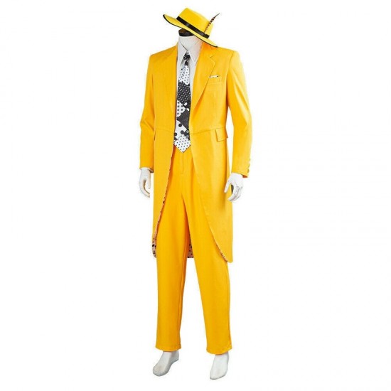 The Mask Cosplay Costume Yellow Suit and Halloween Outfit