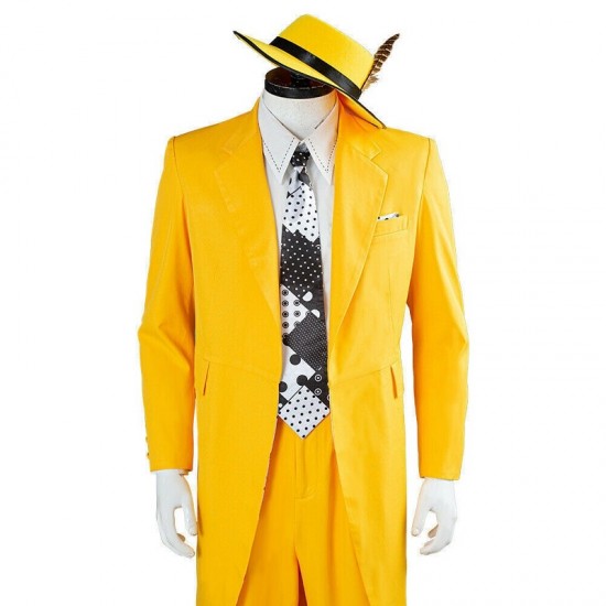 The Mask Cosplay Costume Yellow Suit and Halloween Outfit