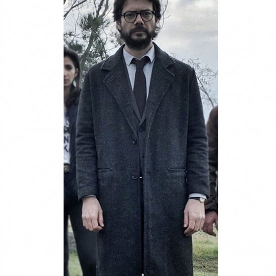 The Professor Alvaro Morte Money Heist Black Coat