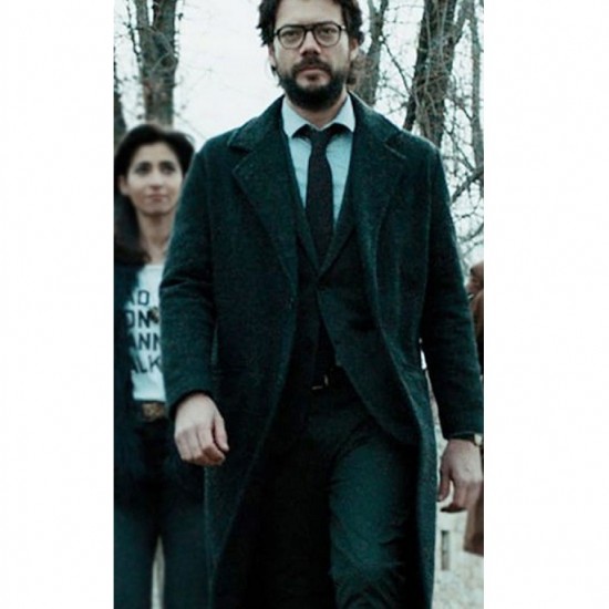 The Professor Alvaro Morte Money Heist Black Coat