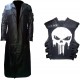 The Punisher Costume Leather Coat, Vest, Jacket