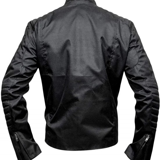 The Punisher Motorcycle Black Leather Jacket Jon Bernthal