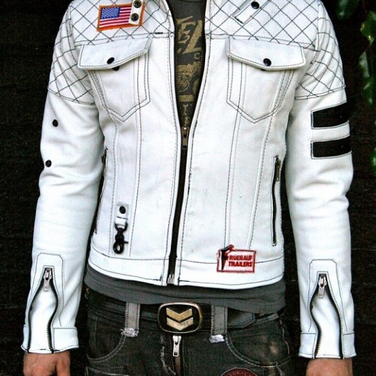 The Stuntman White Leather Jacket