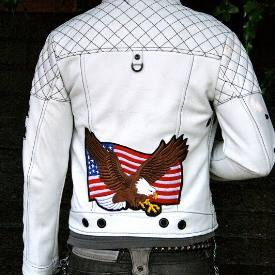 The Stuntman White Leather Jacket