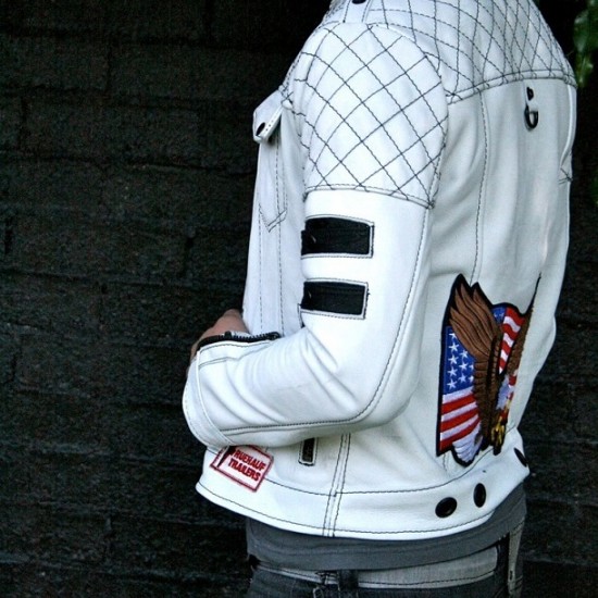 The Stuntman White Leather Jacket