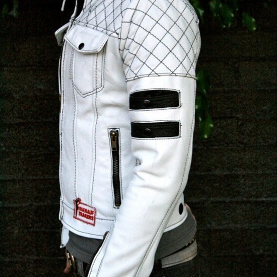 The Stuntman White Leather Jacket