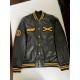 The Weeknd Roots XO  KOTF Yellow Bison Varsity Leather Jacket