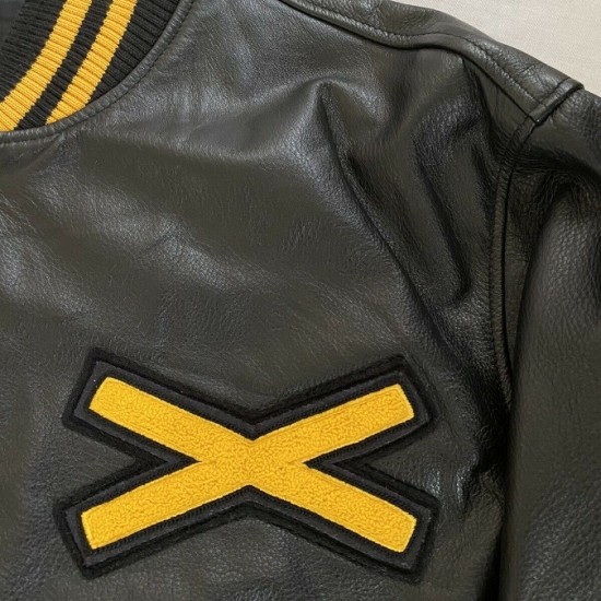 The Weeknd Roots XO  KOTF Yellow Bison Varsity Leather Jacket