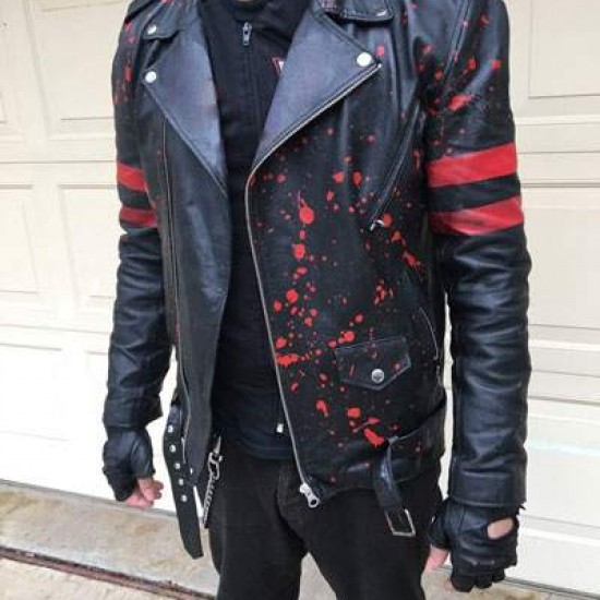 Jon Bernthal Motorcycle Bloody The Punisher Leather Jacket 