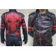 Men's Custom Hand Painted Punk Bloody Punisher Leather Biker Jacket 