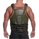 Mens Military Green Bane Leather Vest