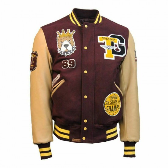 Top Gun King Wool PU Bomber Jacket Go-Big Show