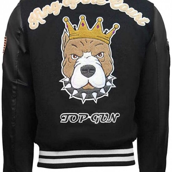 Top Gun King Wool PU Bomber Jacket Go-Big Show