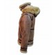 Top Gun Premium Wool Blend Shearling Leather Jacket Coat         