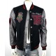 True Religion $499 Collegiate Logo Patch Varsity Leather Jacket