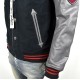 True Religion $499 Collegiate Logo Patch Varsity Leather Jacket