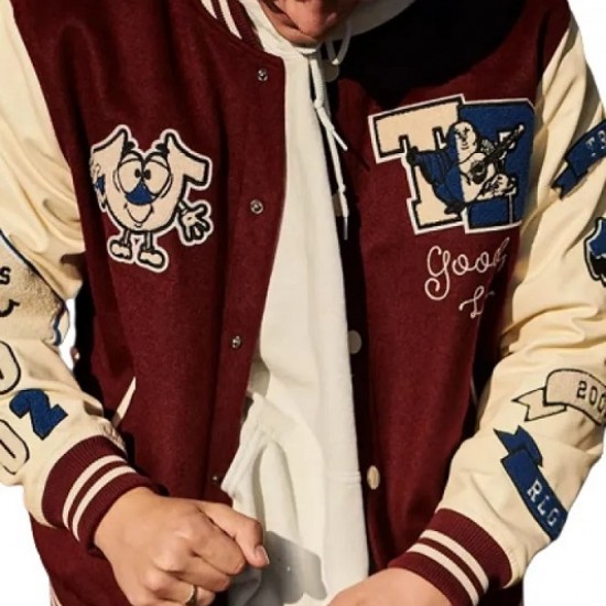 True Religion Maroon Varsity Jacket