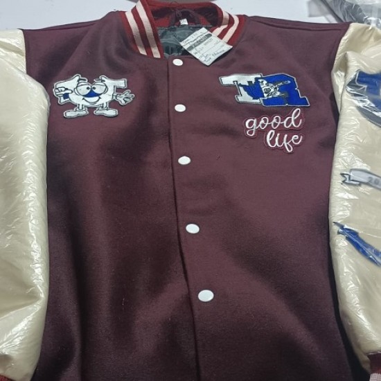 True Religion Maroon Varsity Jacket