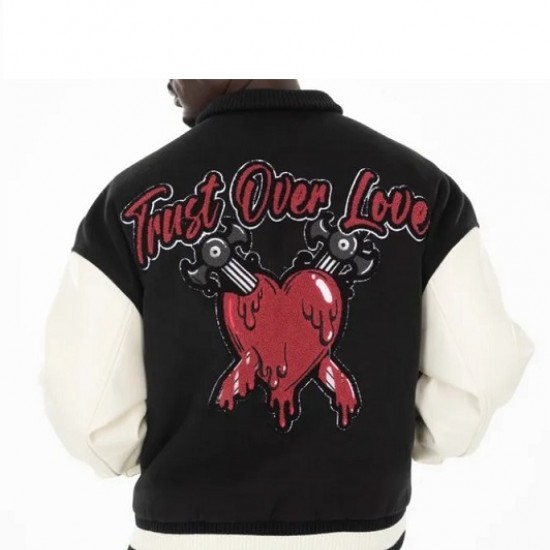 Trust Over Love Black Varsity Jacket