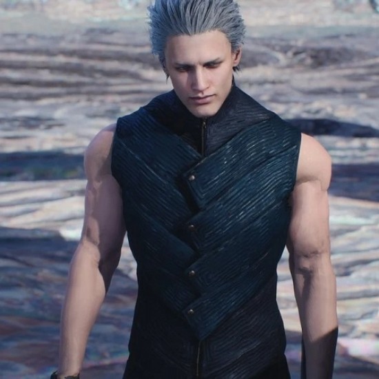 Vergil Devil May Cry 5 Blue and Black Vest 