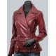 Victoria Womens Burgundy Moto Jacket