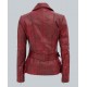 Victoria Womens Burgundy Moto Jacket