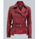 Victoria Womens Burgundy Moto Jacket