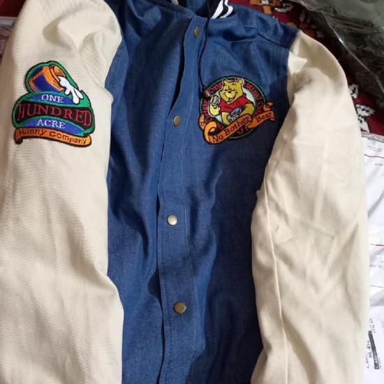 Vintage Winnie The Pooh Varsity Denim Jacket