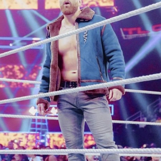 WWE Dean Ambrose Blue And Brown Shearling Jacket