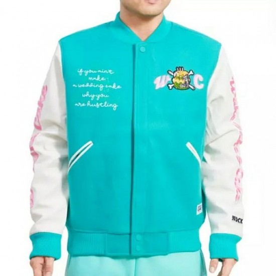 Wedding Cake Embroidered Goonies 2 Mint Varsity Jacket