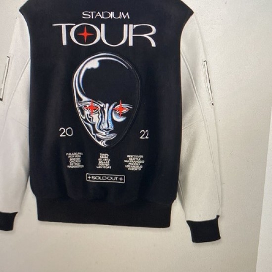 Weeknd Stadium Black and White Varsity Jacket