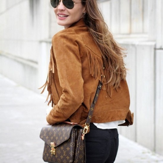 Western Brown Suede Leather Wear Fringe Vintage Coat Jacket