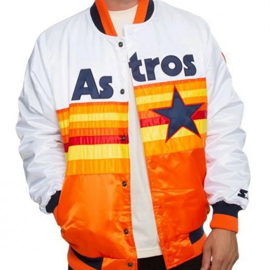 White And Orange Houston Astros Star Jacket