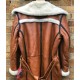 Women Winter Long Coat Real Sheepskin Leather Fur Vintage Brown Overcoat