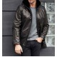 Winter Outwear Long Black Leather Jacket