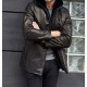 Winter Outwear Long Black Leather Jacket