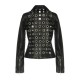 Women Leather Jacket Eyelet Jacket Biker Women Jacket