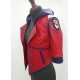 Women Red Cropped Arcane VI Leather Jacket