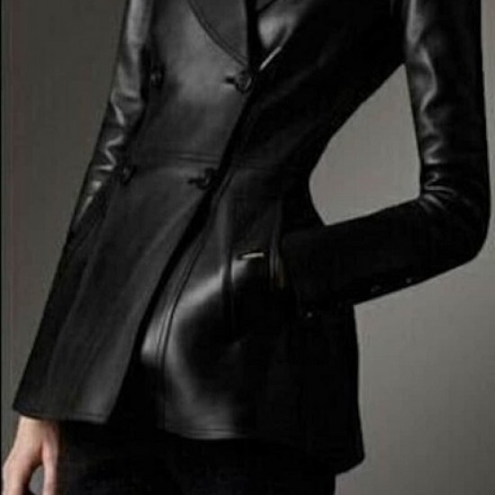 Women Western Style Genuine Leather Short Coat Jacket