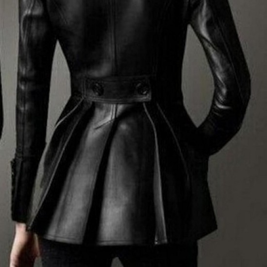 Women Western Style Genuine Leather Short Coat Jacket