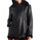 Women's Black Leather Aviator Jacket