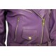 Women's Harley Quinn Stylish Brando Purple Leather Biker Jacket