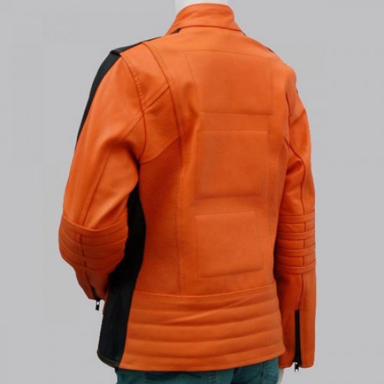 Womens Orange Leather Jacket